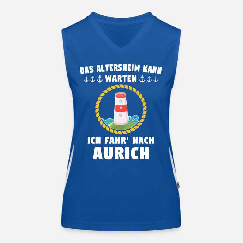Lustige Aurich Sprüche Funktionelles Kontrast-Tank Top für Frauen