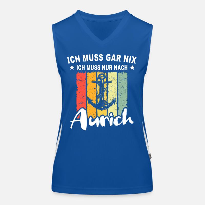 Aurich Sprüche Auricher Funktionelles Kontrast-Tank Top für Frauen