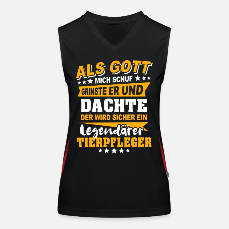Tierpfleger Sprüche Funktionelles Kontrast-Tank Top für Frauen