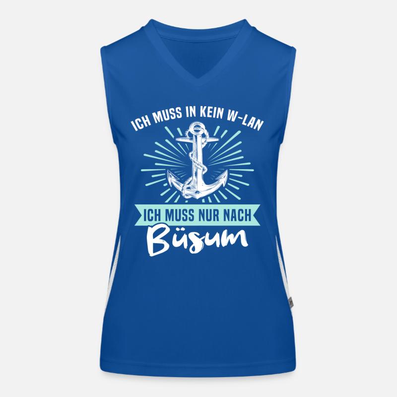 Büsum Sprüche Funktionelles Kontrast-Tank Top für Frauen