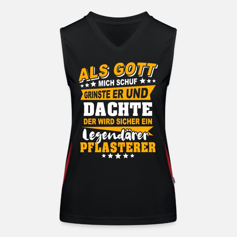 Pflasterer Sprüche Funktionelles Kontrast-Tank Top für Frauen