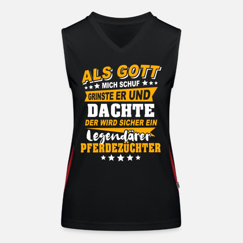 Pferdezüchter Sprüche Funktionelles Kontrast-Tank Top für Frauen