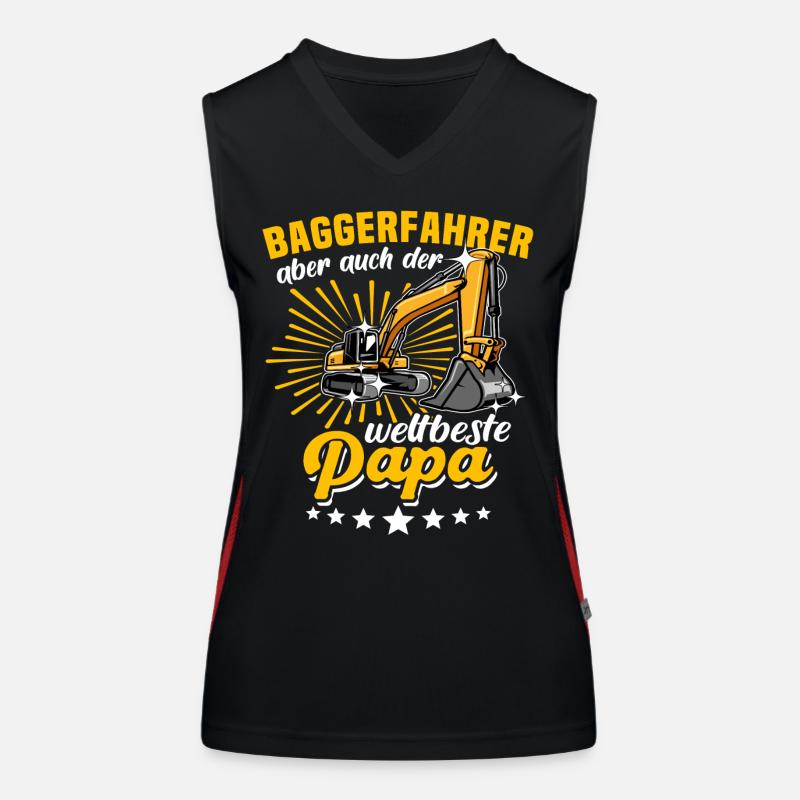 Baggerfahrer Papa Funktionelles Kontrast-Tank Top für Frauen