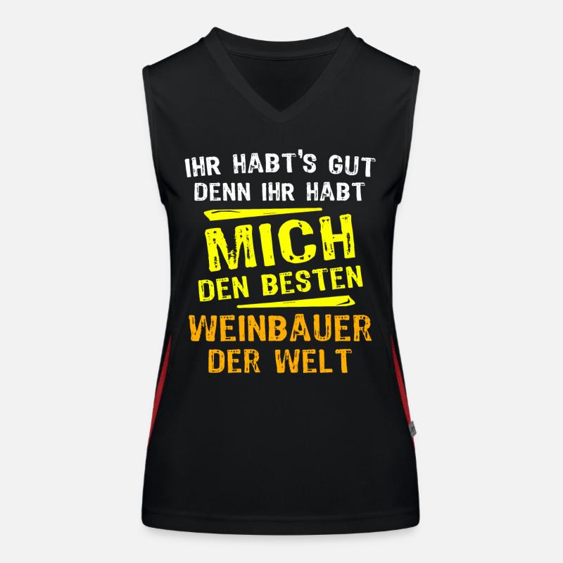 Weinbauer Geschenk Funktionelles Kontrast-Tank Top für Frauen