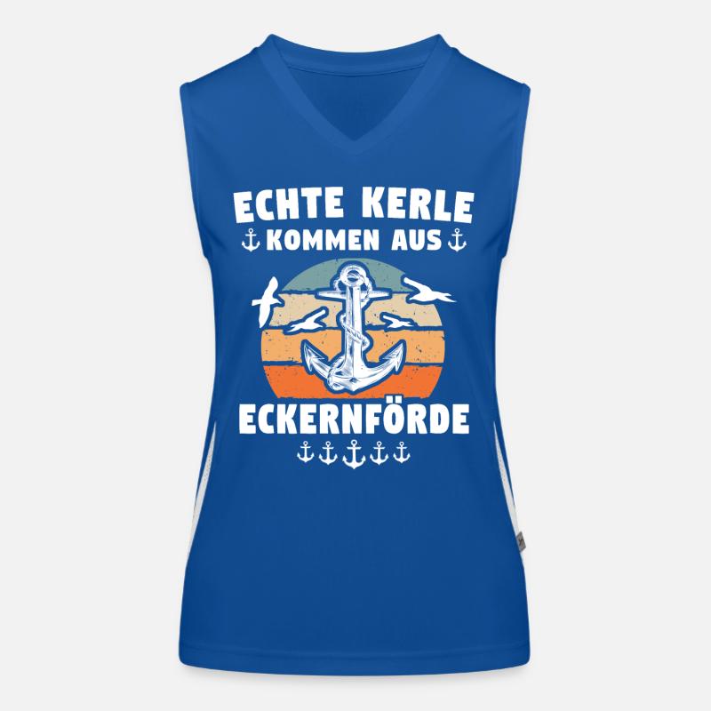 Eckernförde Sprüche Funktionelles Kontrast-Tank Top für Frauen