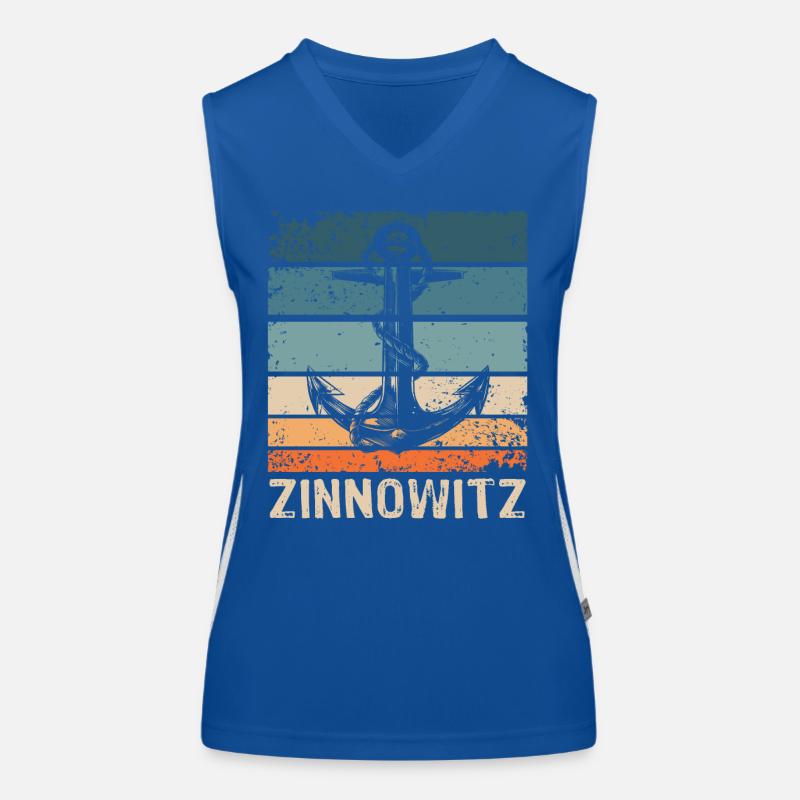 Zinnowitz Sprüche Funktionelles Kontrast-Tank Top für Frauen