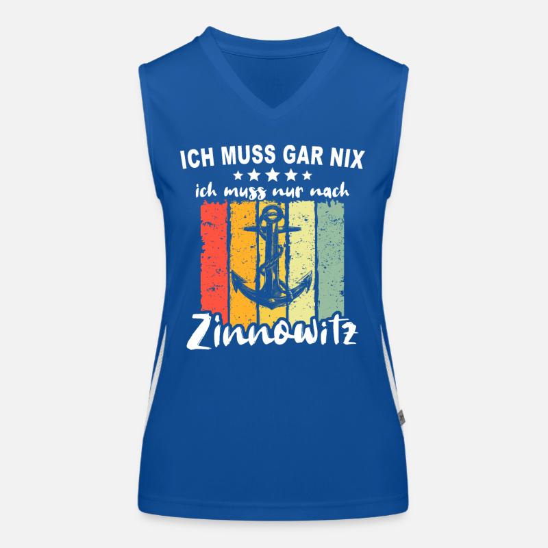 Zinnowitz Sprüche Funktionelles Kontrast-Tank Top für Frauen