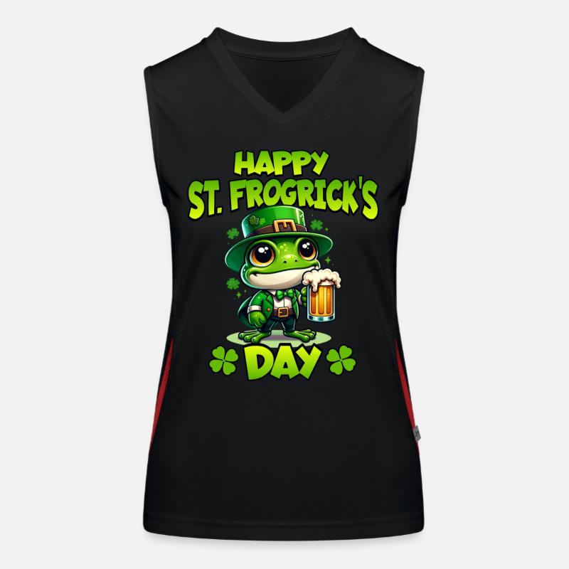 Frosch Patricks Day Funktionelles Kontrast-Tank Top für Frauen