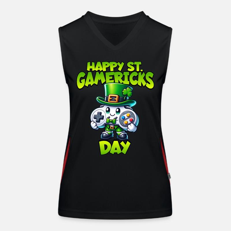 Gamer Jeu de la Saint-Patrick Débardeur respirant contrasté Femme