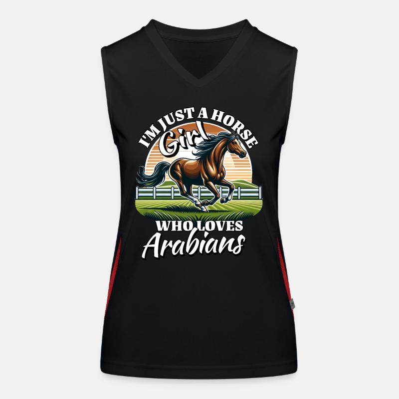 Araber Pferde Mädchen Funktionelles Kontrast-Tank Top für Frauen