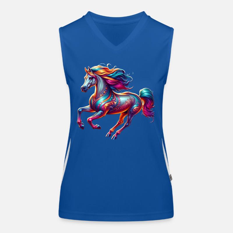 Thoroughbred Pferd Funktionelles Kontrast-Tank Top für Frauen