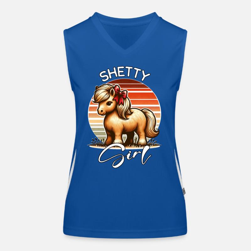 Shetland Pony Geschenk Funktionelles Kontrast-Tank Top für Frauen
