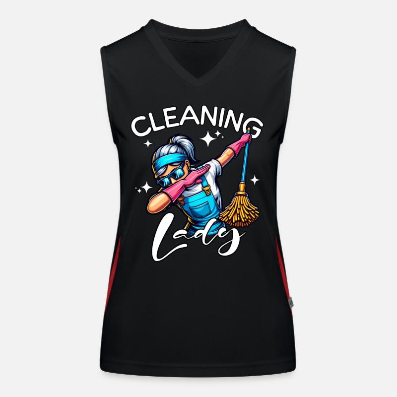 Putzfrau Funktionelles Kontrast-Tank Top für Frauen