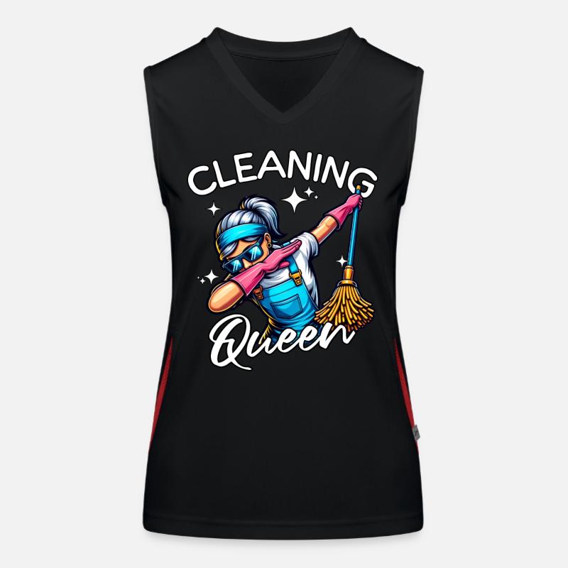 Putzfrau Funktionelles Kontrast-Tank Top für Frauen