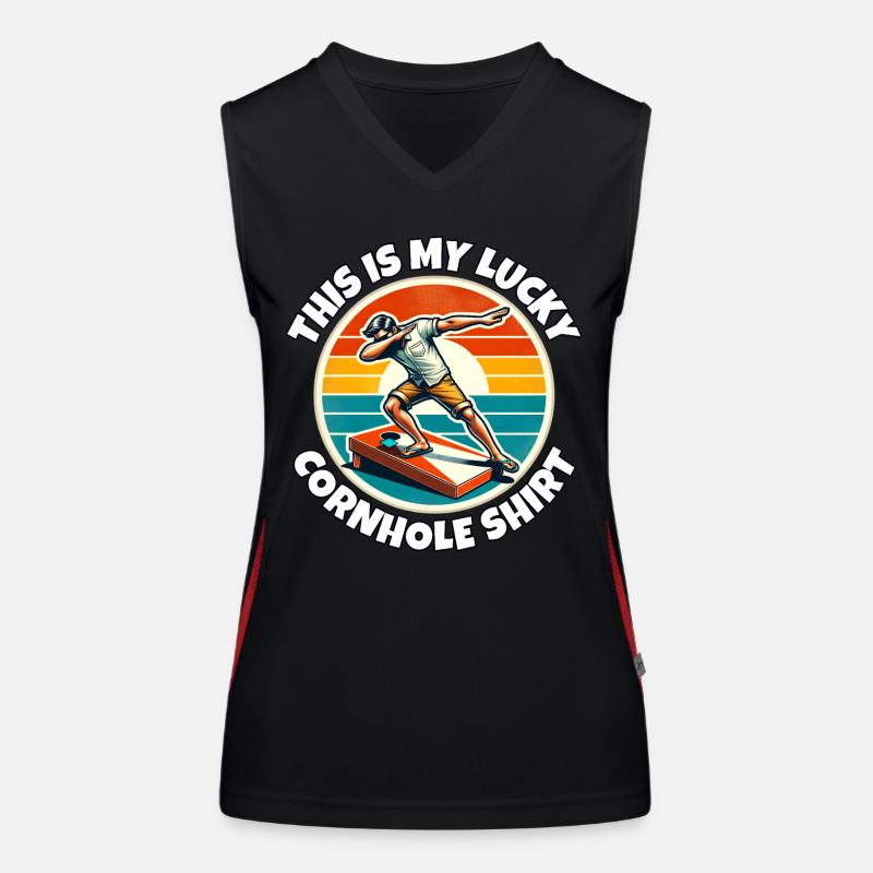 Lucky Cornhole Funktionelles Kontrast-Tank Top für Frauen
