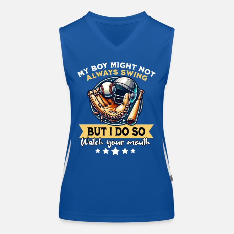 Baseball Junge Funktionelles Kontrast-Tank Top für Frauen