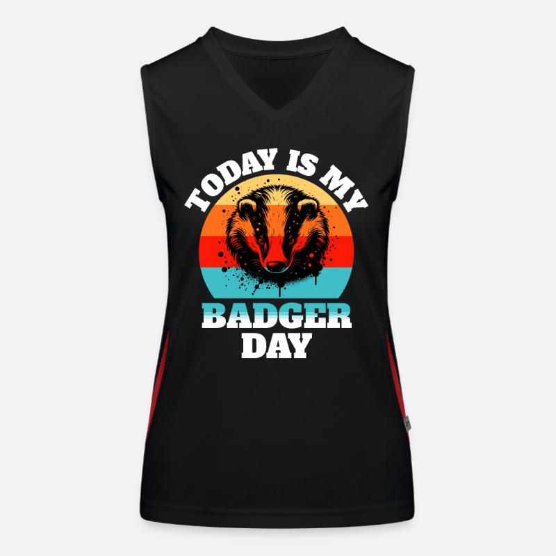 Honigdachs Sprüche Funktionelles Kontrast-Tank Top für Frauen