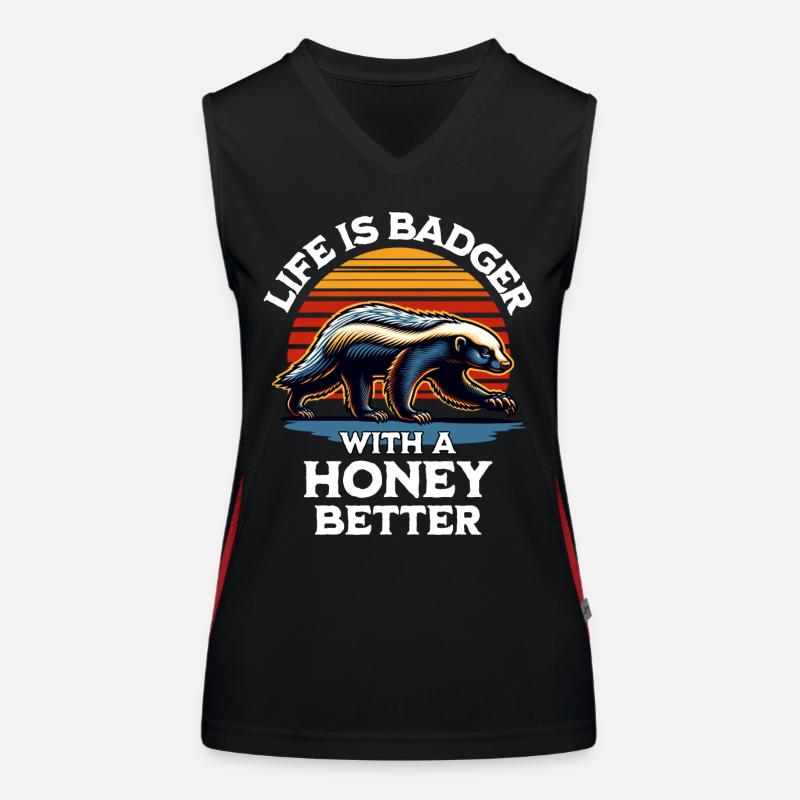 Honigdachs Spruch Funktionelles Kontrast-Tank Top für Frauen