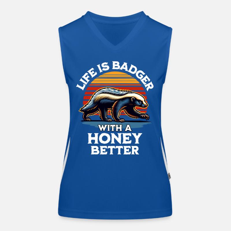 Honigdachs Spruch Funktionelles Kontrast-Tank Top für Frauen