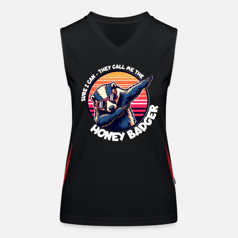 Honigdachs Spruch Funktionelles Kontrast-Tank Top für Frauen