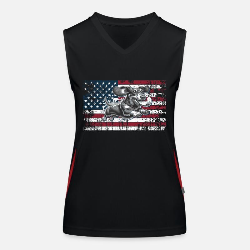 Dachshund US Women's Functional Contrast Tank Top