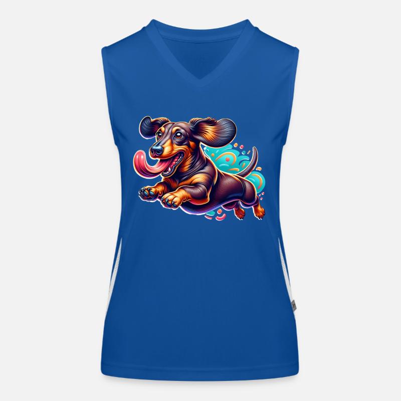 Dackel Funktionelles Kontrast-Tank Top für Frauen