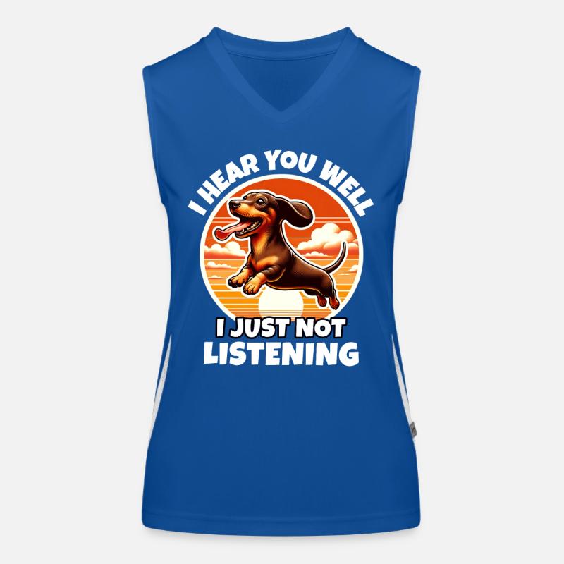 Dackel Sprüche Funktionelles Kontrast-Tank Top für Frauen
