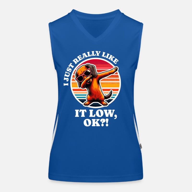Ich Liebe Dackel Spruch Funktionelles Kontrast-Tank Top für Frauen