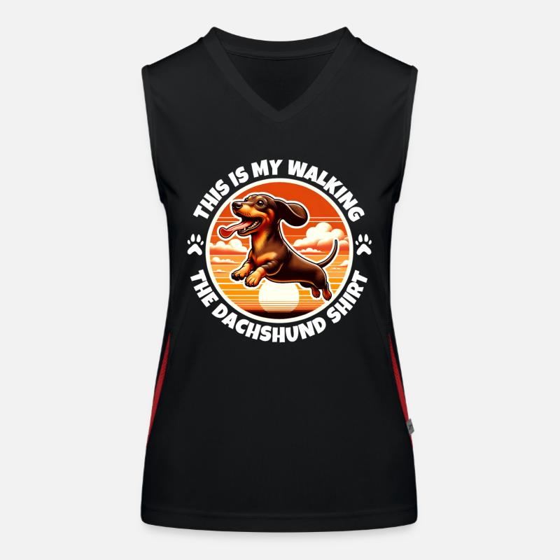 Funny Dachshund Sayings Women's Functional Contrast Tank Top