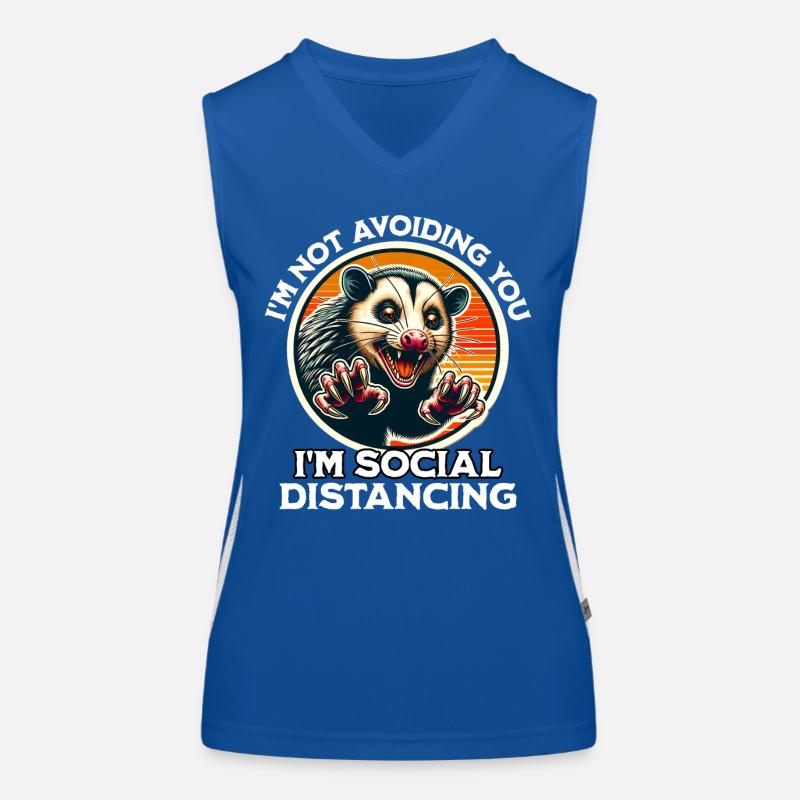 Opossum Spruch Funktionelles Kontrast-Tank Top für Frauen