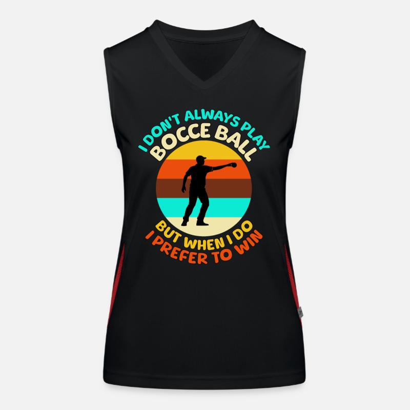 Bocce Ball Sayings Women's Functional Contrast Tank Top