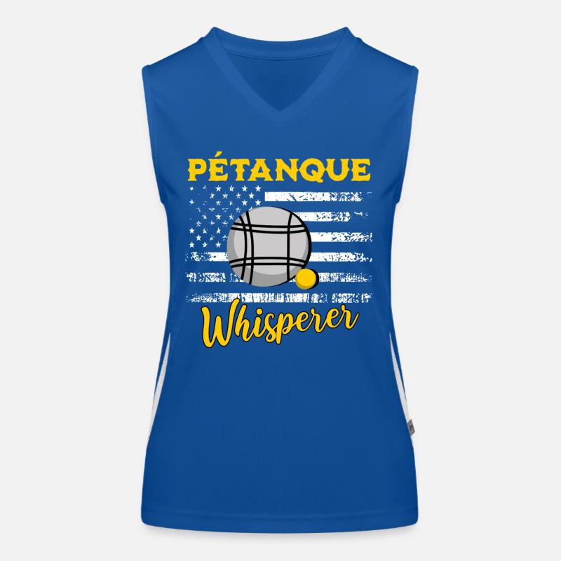 Petanque Sprüche Funktionelles Kontrast-Tank Top für Frauen