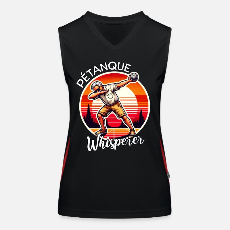 Petanque Flüsterer Funktionelles Kontrast-Tank Top für Frauen