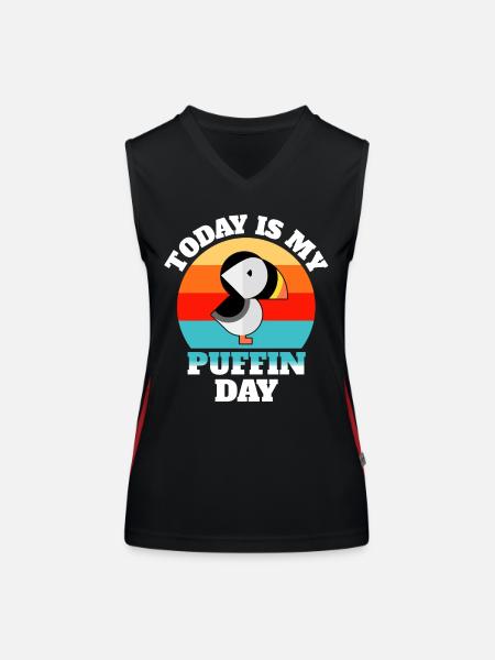 Puffin Sayings - Women's Functional Contrast Tank Top - black/red - Front