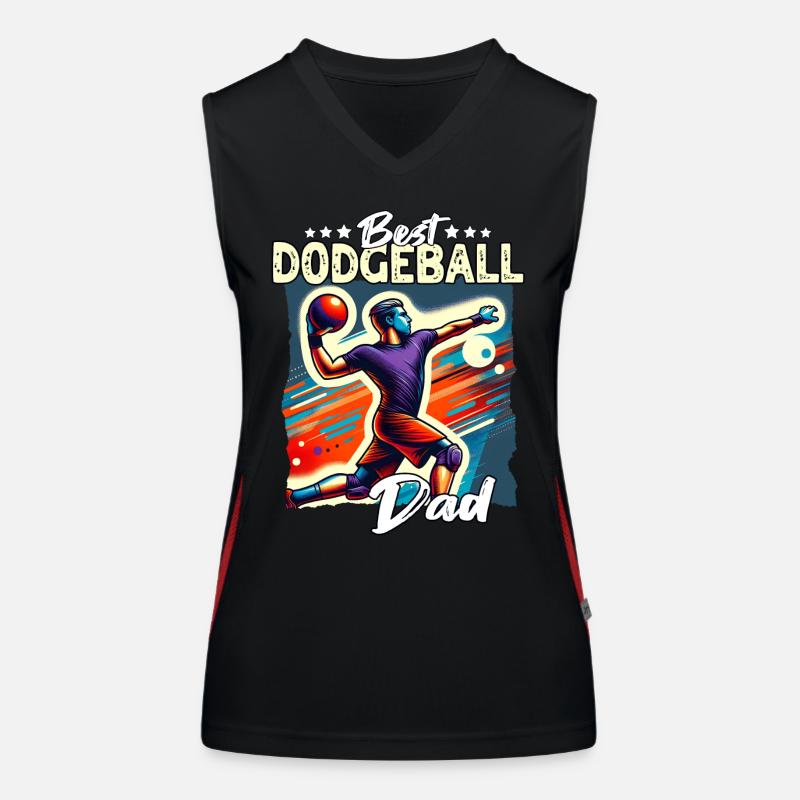 Dodgeball Papa Funktionelles Kontrast-Tank Top für Frauen