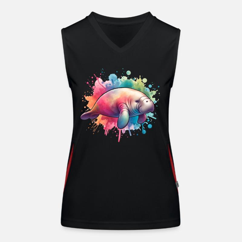Dugong Manatee Women's Functional Contrast Tank Top