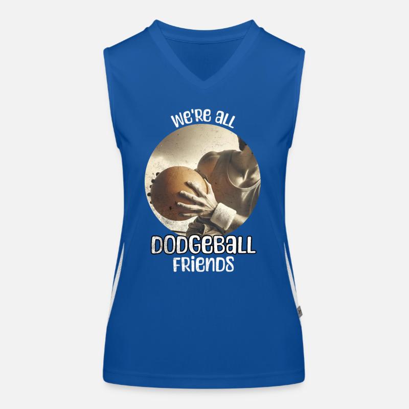 Dodgeball Sprüche Funktionelles Kontrast-Tank Top für Frauen
