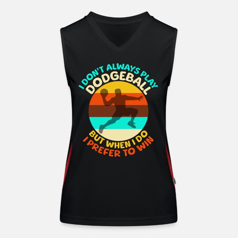 Dodgeball Sprüche Funktionelles Kontrast-Tank Top für Frauen