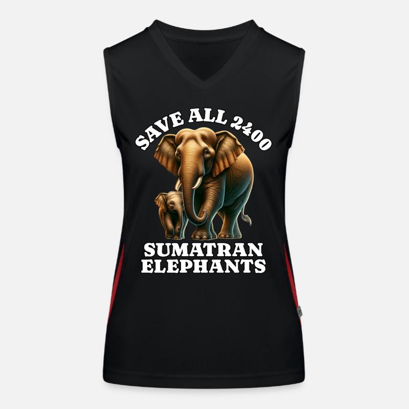 Save Sumatra Elefant Funktionelles Kontrast-Tank Top für Frauen
