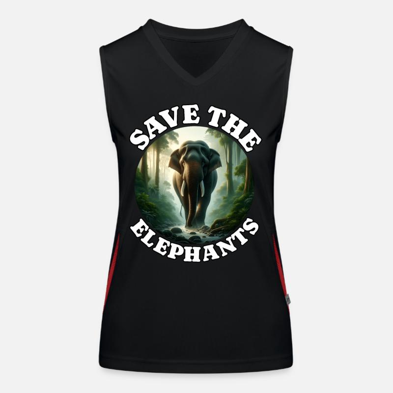 Sumatra Elefant Funktionelles Kontrast-Tank Top für Frauen