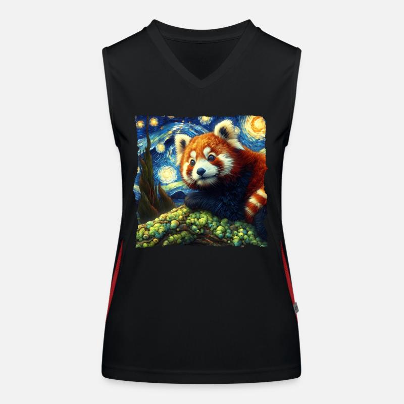 Red Panda Starry Night Women's Functional Contrast Tank Top