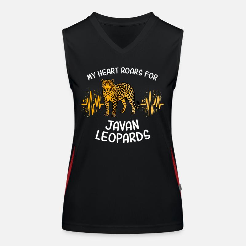 Java Leopard Herzlinie Funktionelles Kontrast-Tank Top für Frauen