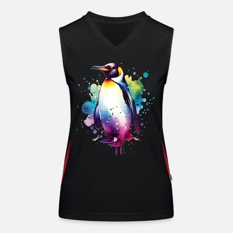 Galapagos Pinguin Funktionelles Kontrast-Tank Top für Frauen