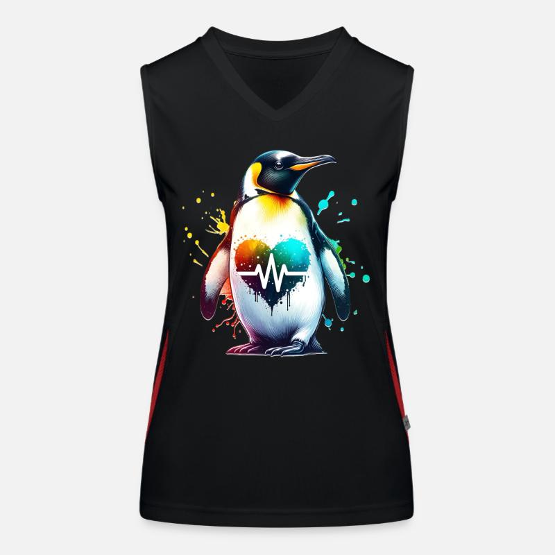 Galapagos Pinguin EKG Funktionelles Kontrast-Tank Top für Frauen