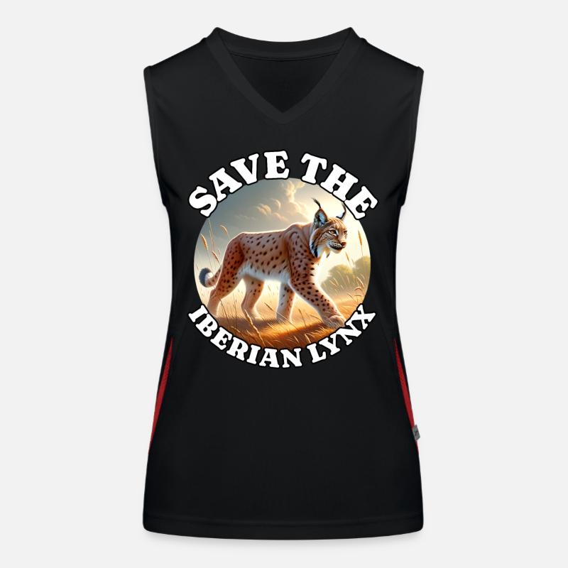 Iberian lynx Women's Functional Contrast Tank Top