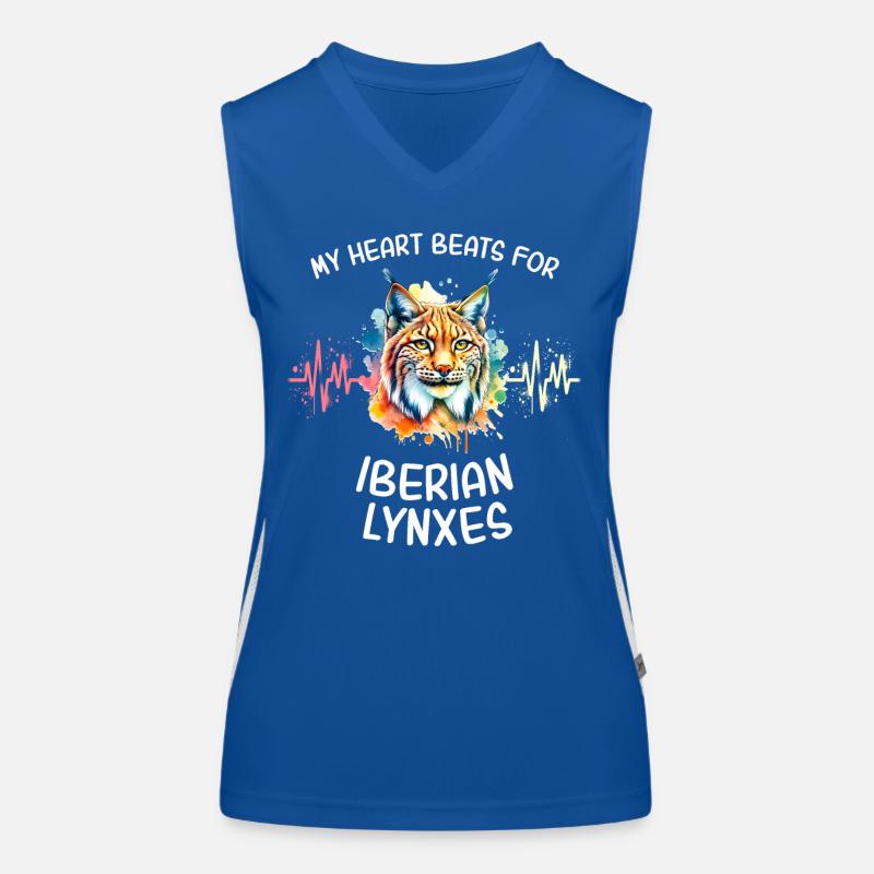 Iberian Lynx Heart Line Women's Functional Contrast Tank Top