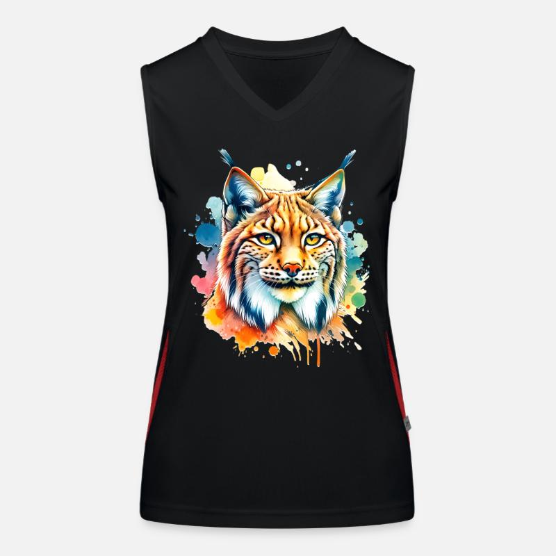Iberischer Luchs Funktionelles Kontrast-Tank Top für Frauen