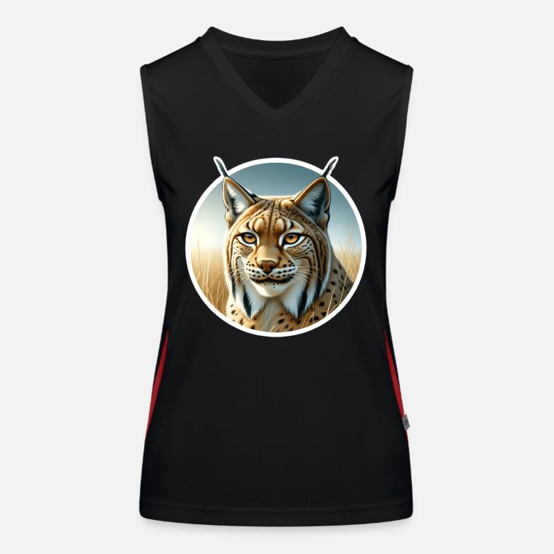 Iberischer Luchs Funktionelles Kontrast-Tank Top für Frauen
