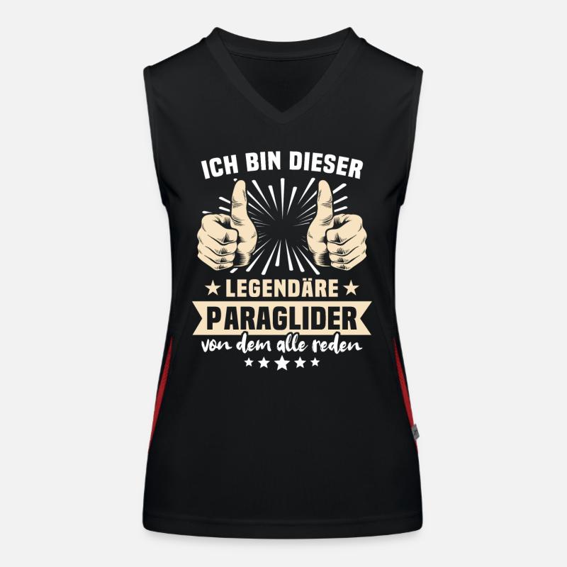 Paraglider Sprüche Funktionelles Kontrast-Tank Top für Frauen