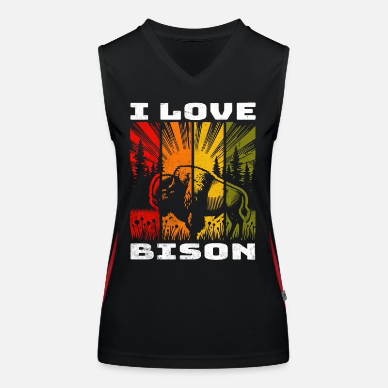 Plains Bison Bison Prairie Bison Women's Functional Contrast Tank Top